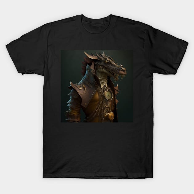 Steampunk Dragon T-Shirt by Obotan Mmienu